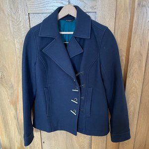 Unique ibex 80% Wool Pea Coat, Small